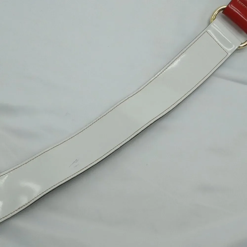 Vintage Handmade Red White and Blue Leather Calderon Belt